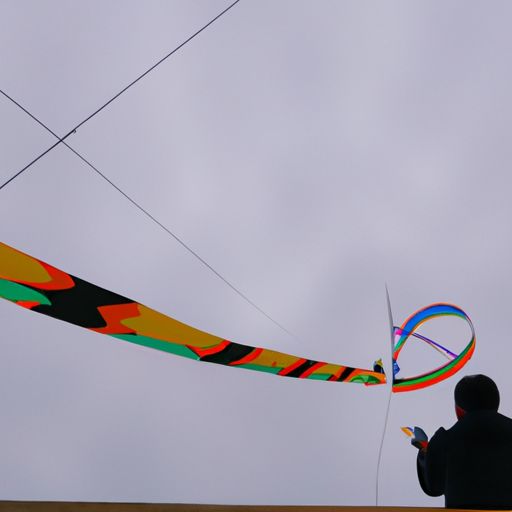 男子放巨型风筝反被带上天